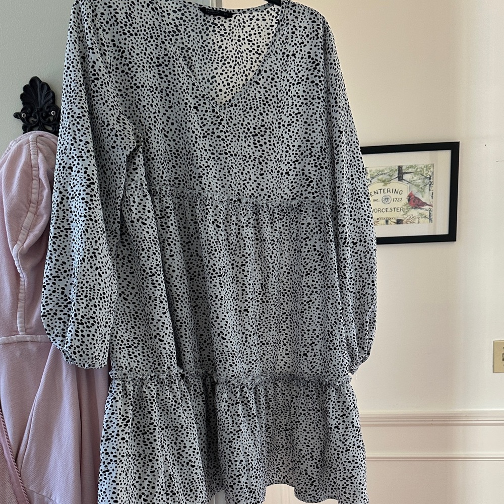 SHEIN Black and White Polka Dot Dress